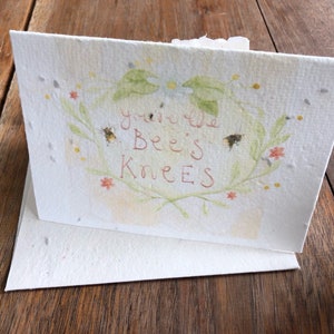 Carte épépinée de persil - You’re the Bees Knees » - carte de voeux sans arbres ensemencés de persil 4 x6 » avec enveloppe