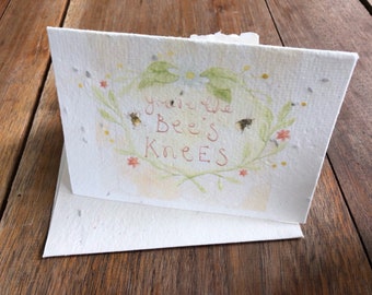 Parsley Seeded Card - "You're the Bee's Knees" Tree Free Greeting