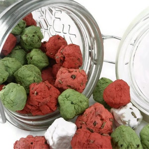 Bombe con semi di fiori selvatici per Natale - Rosso Verde Bianco - 10 bombe - Carta piallabile