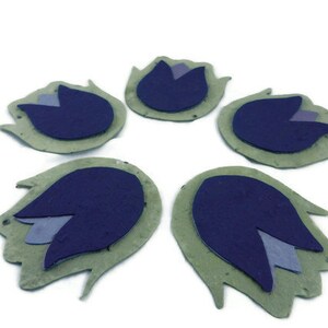 Seed Paper Tulip Favors - Green, Purple, and Lavendar - 3 inch - 30