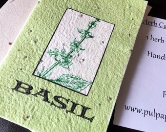 Basil Seeded Blank Card - plant me!
