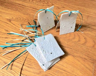Wildflower seeded tented gift tags - set of 4