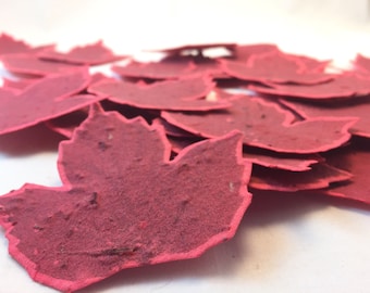 Red Wildflower Seeded Fall Leaf Favors