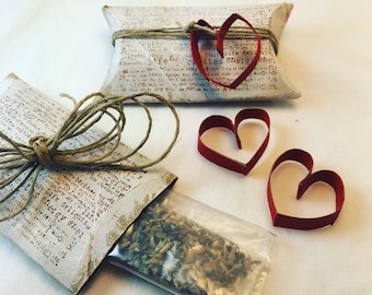 Upcycled Hand painted Toilet Paper Roll Pillow Box with Wildflower Seeds and Heart Detail