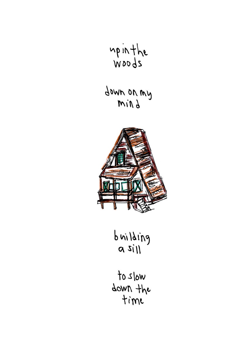 Cabin Card Bon Iver Inspired Card Song Lyric Card Art Card Etsy
