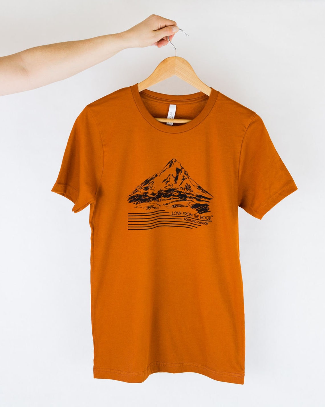 Orange T Shirt Cotton T Shirt Mt Hood T Shirt Love From the - Etsy