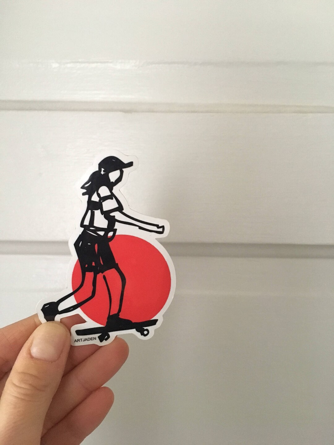 Skater Girl 2 Sticker, Vinyl Sticker, Glossy Coated Sticker, so Cal