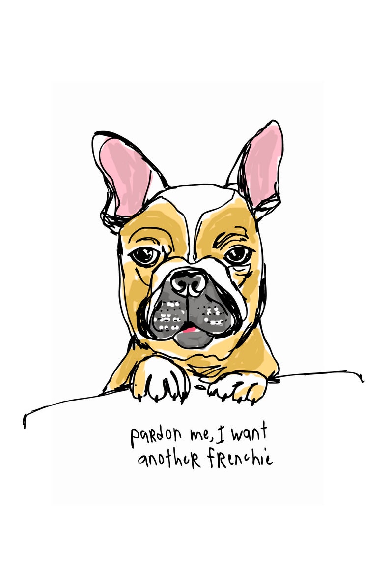 Frenchie Card, Dog Card, Greeting Card, Illustrated Card, Blank Note Card image 2