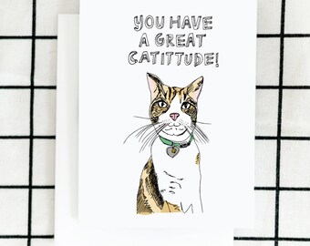 Cat Card, Cute Kitty Card, Catittude Card, Cute Cat Card, Fun Cat Card, Bestie Card, Perfect Card, Encouraging Cat Card