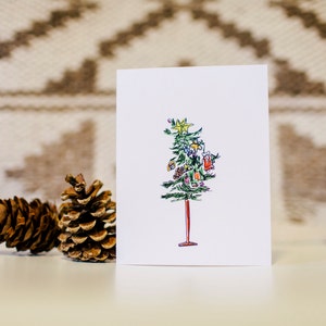 Christmas Card, Happy Holidays Card, Illustrated Card, Greeting Card, Blank Note Card image 2