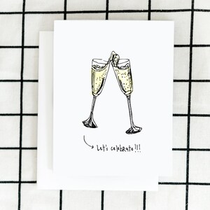 Let&#39;s Celebrate Card, Congratulation Card, Graduation Card, New Years Card, Art Card, Blank Note Card, Greeting Card