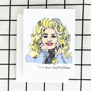 Country Singer Card, Christmas Card, Woman Portrait Card, Art Card, Greeting Card, Illustrated Card, Blank Note Card, Thank You Card