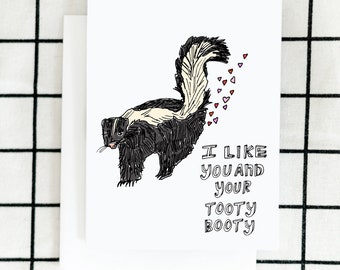 Cute Skunk Card, Best Valentine's Card, Valentine's Day Card, Greeting Card, Girlfriend Card, Boyfriend Card