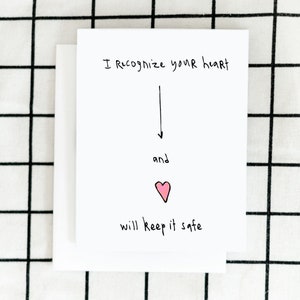 Recognize Your Heart Card, Heart Card, Greeting Card, Illustrated Card, Blank Note Card