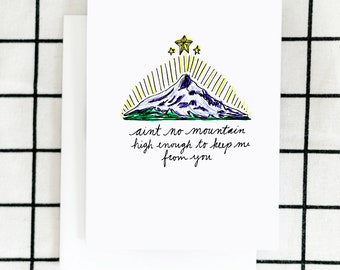 No Mountain Card, Mountain Card, Greeting Card, Illustrated Card, Blank Note Card