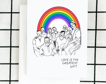 Pride Card, LGBTQIA card, Rainbow Card, BFF Card, Bestie Card, Boyfriend Card, Girlfriend Card, Illustrated Card,