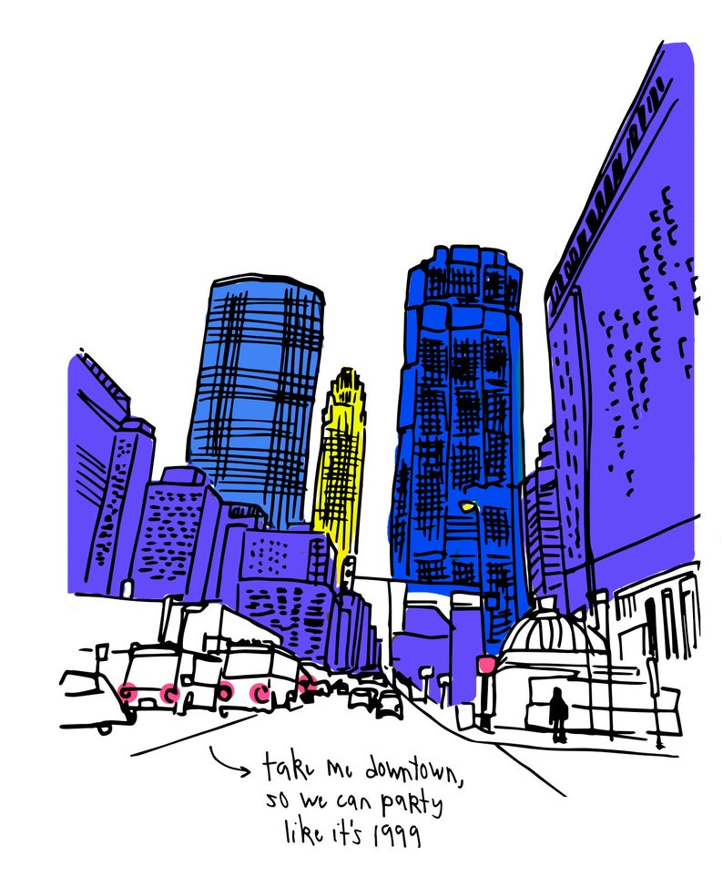 Downtown Minneapolis Card Party Like It's 1999 Card Etsy