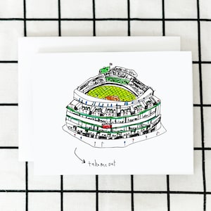 Take Me Out Card, Wrigley Field Card, Baseball Card, Greeting Card, Art Card, Pun Card, Blank Note Card