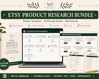 Etsy Product Research Bundle | Notion Template & AI Prompts