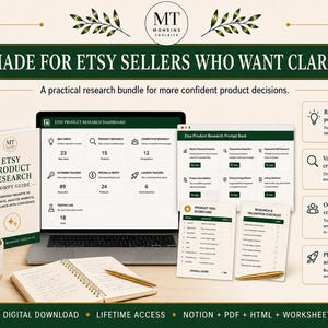 Etsy Product Research Bundle | Notion Template & AI Prompts image 5