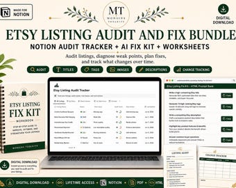Etsy Listing Audit & Fix Bundle | Notion Tracker, AI Prompt Bank