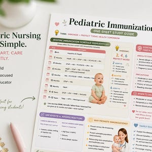 Fusklapp för pediatrisk omvårdnad, vaccinationer