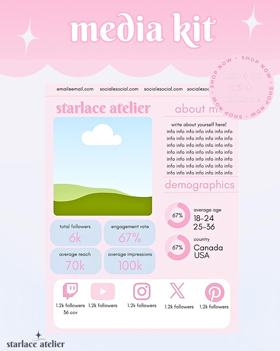 Pink Media Kit Template for Creators (digital Download) - Etsy