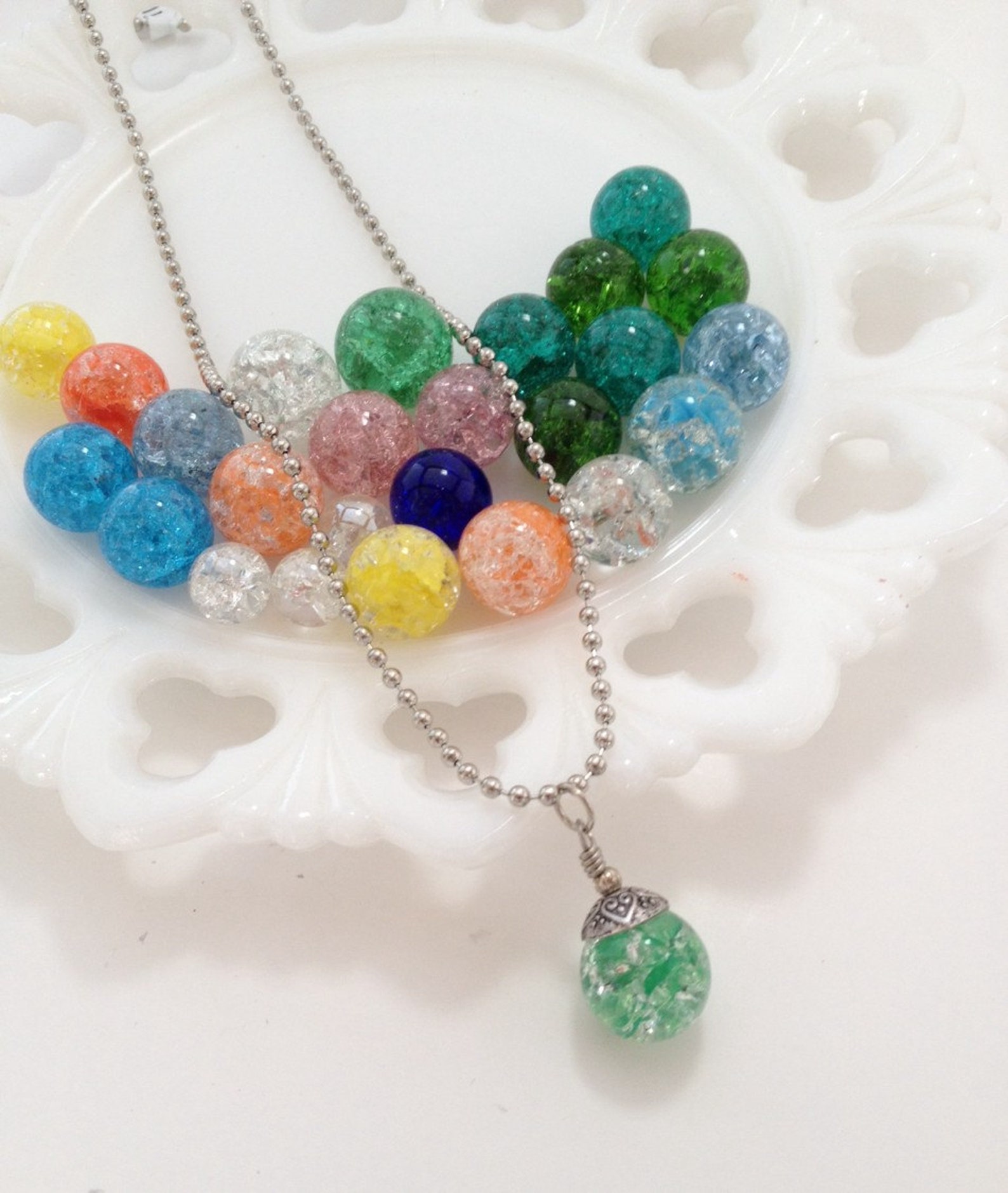 Fried Marble Necklace Assorted Colors Made per Your Request Etsy