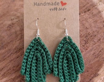 Micro Crochet Leaf Shape Earrings
