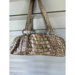 Donald J Pliner Dusty Pink Embossed Croc COUTURE Handbag.. Limited And Rare! image 1