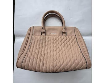 Bolso de mano/cartera vintage rosa de piel acolchada de Karl Lagerfeld Paris