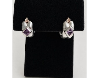Pendientes de amatista en plata de ley 925