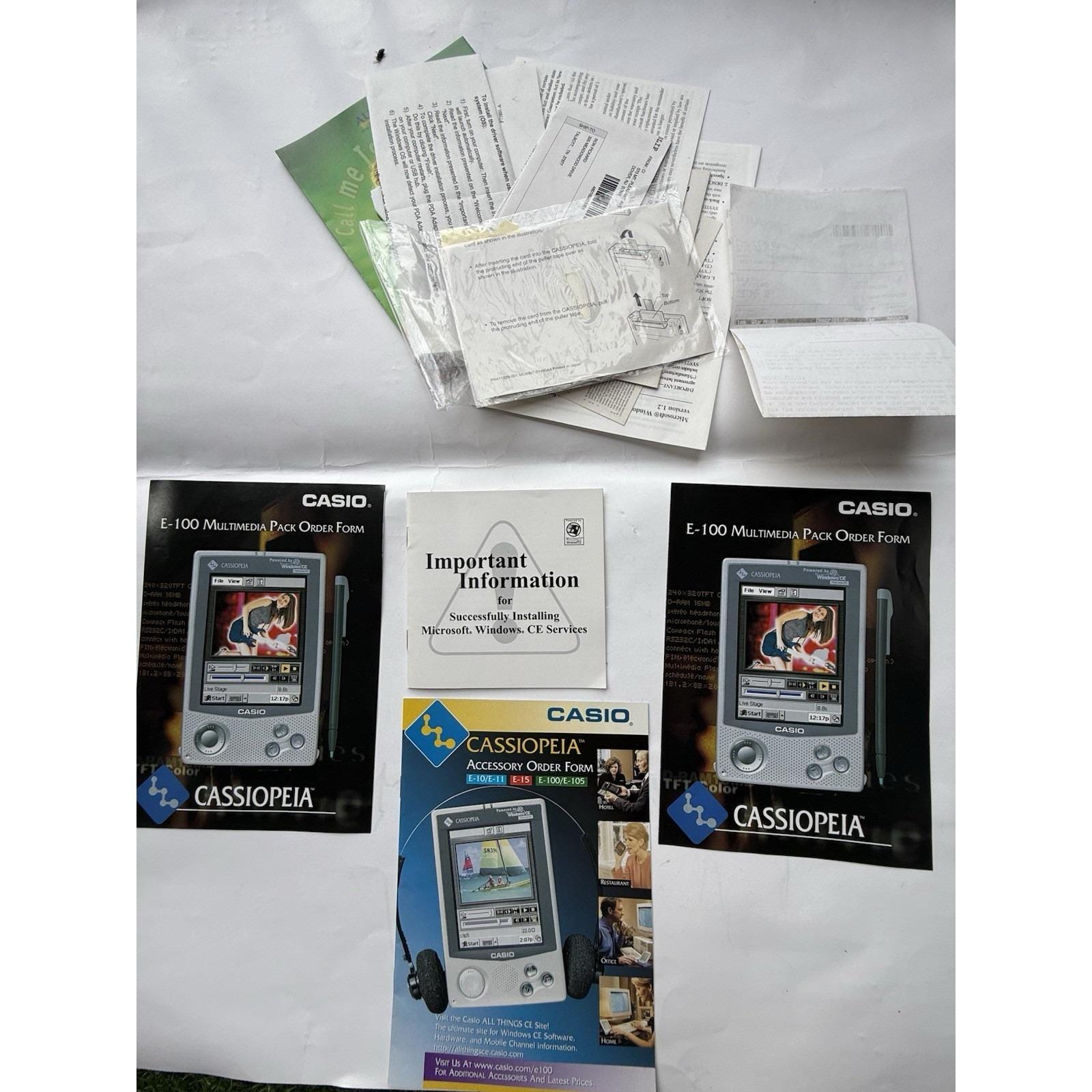 Casio Cassiopeia E-100 Handheld Windows CE PDA Palm Pilot Pocket