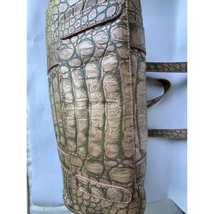 Donald J Pliner Dusty Pink Embossed Croc COUTURE Handbag.. Limited And Rare! image 6