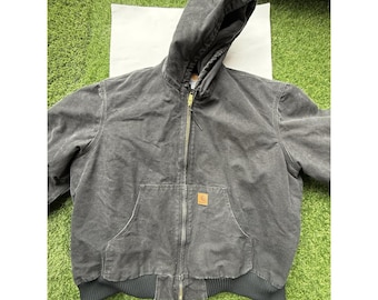 Chaqueta Carhartt J130 BLK Active para hombre, talla 2XL, color gris grava, acolchada, de lona de pato.