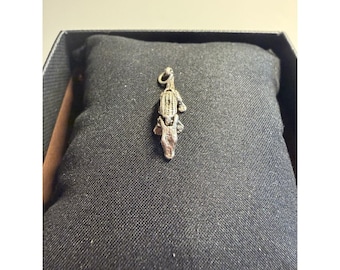 Colgante/dije de cocodrilo de plata de ley