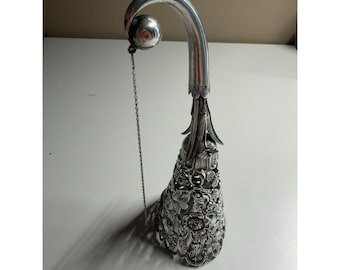 Beautiful Rare Antique Sterling Silver Tussy Mussy With Floral Motif