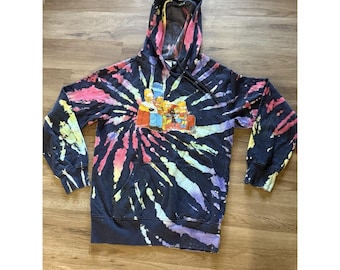 Simpsons MAD Engine Tie Dye Medium Sweatshirt med huva Matt Groening