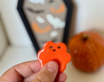 Handmade Polymer Clay Owl Worry Stone, Spooky Fidget Pal, Sensory Stress Relief Companion