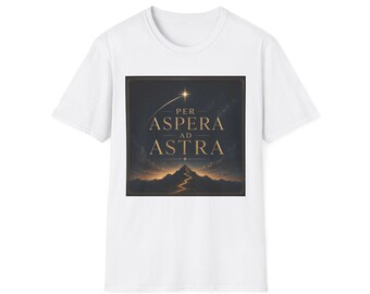 Per Aspera Ad Astra T-shirt | Latinamerikanskt motto, stjärnstigsgrafik