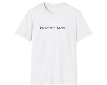 Camiseta Memento Mori / Recordatorio de vida con escritura minimalista
