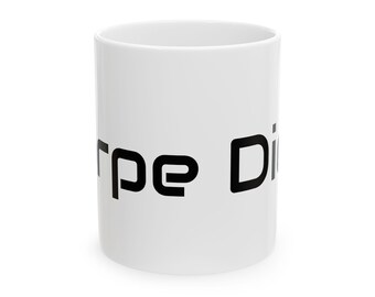 Taza Carpe Diem / Taza de café de cerámica con texto minimalista en negro