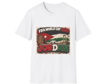 Jordanien FIFA World Cup 2022 T-shirt | Jordaniens flagga, Petra och silhuettdesign