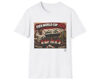 Iraks flagga FIFA VM 2026 T-shirt | Fotbollströja för fans, retro stadiondesign