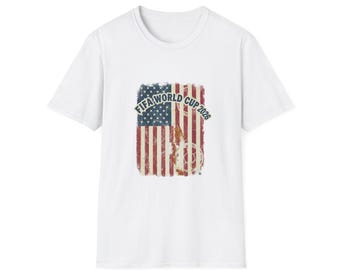 Amerikansk flagga FIFA World Cup 2022 T-shirt | Vintage amerikansk fotbollströja