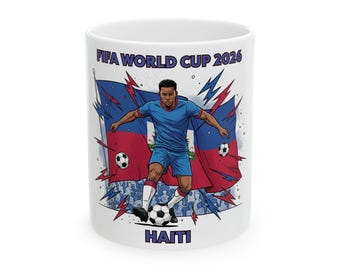 FIFA World Cup 2026 Haiti Soccer Player Mug | Ceramic 11oz 15oz