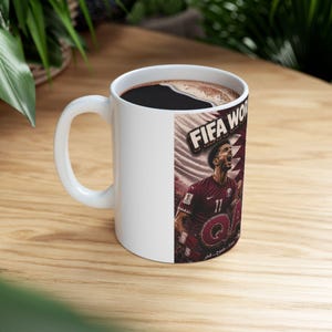 FIFA World Cup Qatar 2022 Soccer Player Graphic Mug | Ceramic Mug 11oz 15oz image 5