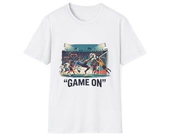 Vintage fotbollsillustration match på t-shirt | Fotbollsarena scen