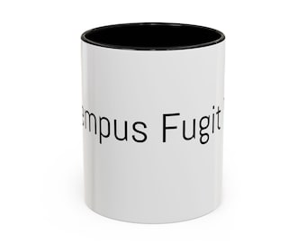 Taza de café Tempus Fugit con detalles de texto / 11 oz 15 oz