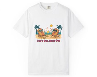 Sonne raus, Brötchen raus T-Shirt | Beach Bunny Cartoon, Palmen, Sommer Vibes